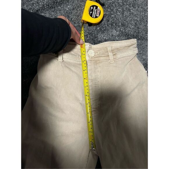 Zara The Marine Straight Tan Cropped Jeans Size 2 Wide Leg Distressed Neutral - Picture 10 of 11